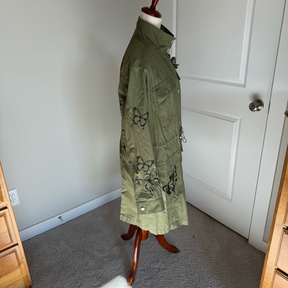 Michael Kors Butterfly-Embroidered Cargo Jacket Green Large - Picture 6 of 11